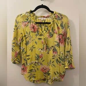 Yellow Floral Blouse worn twice
